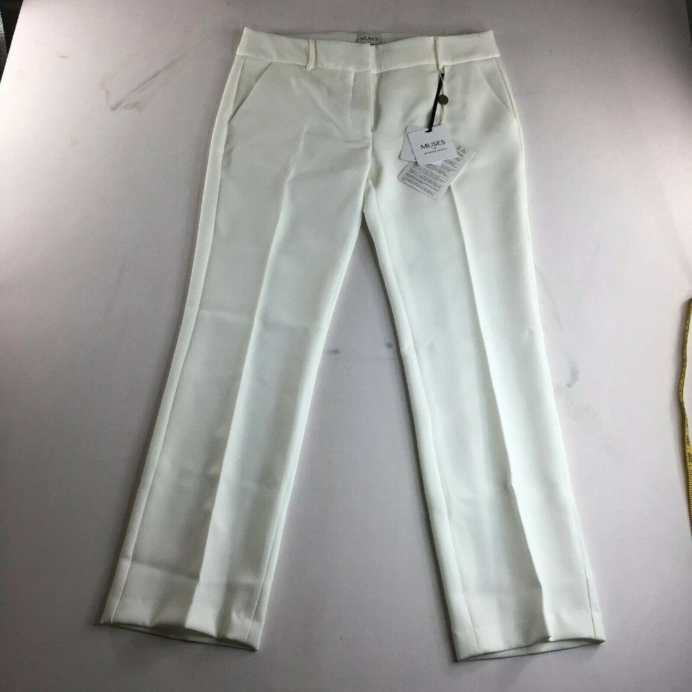 Muses For Silvianheach Women's White Trouser Pant Slash Pocket Casual Size L